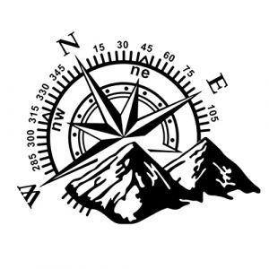 URFEDA Voiture Autocollant avec Motifs de Boussole De Montagne et Neige Montagnes, PVC Noir Autocollant Autocollant de Carrosserie Autocollant, Autocollant Camping Car Exterieur, 40 * 32cm (iShang Direct, neuf)