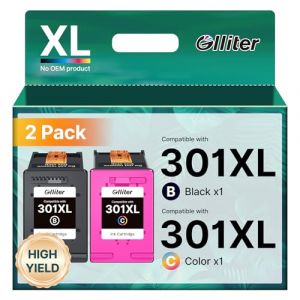 Glliter 301 301 XL Cartouche pour HP 301 Cartouche Encre pour HP Encre 301xl Noir Compatible pour HP Envy 5530 4500 4507 4508 5534 deskjet 2547 2510 3055a 3050 Officejet 4630 3050(Noir et Couleur) (anqingchaifeishangmaoLimited, neuf)