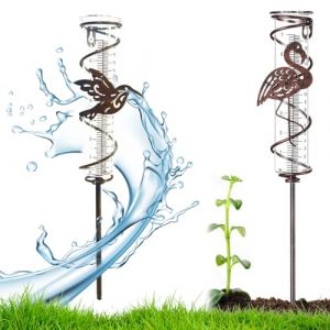 Nizirioo Pluviomètre de jardin en verre - Outils de mesure - Pluviomètre - Pluviomètre - Pluviomètre en métal - Oiseau - Avec échelle claire - Pour jardin, pelouse, terrasse (YOUXIUDEDIANPU, neuf)