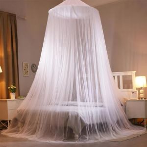 HOOPOE Moustiquaire de Lit,2 Pi&egrave;ces Ciel de Lit Blanche Mailles Fines,Grande Moustiquaire D&ocirc;me Polyester 60x250x900cm (Hsoopoe, neuf)