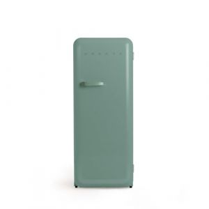 CREATE / RETRO FRIDGE 150 SAGE/Réfrigérateur vert sauge avec poignée vert sauge et congélateur 281L / 102W, faible consommation, 150 cm, 3 étagères, régulateur de température, 60x60x150 cm (CREATE, neuf)
