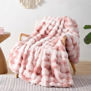 LINGKY Couverture, Jet&eacute; de Canap&eacute; 180x230 cm Rose D&eacute;grad&eacute;, Couverture lit Couverture de Canap&eacute;, Plaid Canape Fausse Fourrure Doux et Pelucheux pour Canap&eacute; et lit Chambre &agrave; Coucher Bureau (LINGKY, neuf)