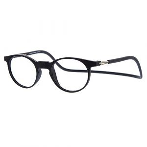 DIDINSKY Lunettes Magnetiques Anti Lumiere Bleue pour Homme et Femme. Lunette Aimantee de Lecture, Repos Ou Vue Avec Verres Antireflet. Graphite +1.5 &ndash; FARADAY ROUND (Didinsky, neuf)
