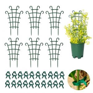 Tuteur Plante Grimpante, Grimpante Int&eacute;rieur, Support pour Plantes De Jardin 6 Pi&egrave;ces, avec Pinces &agrave; Plantes 20 Pi&egrave;ces, Clips pour Plantes Grimpantes, pour Jardin, Hoya, Pothos, Fleurs (xutongtuo, neuf)