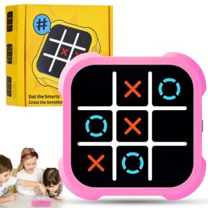 Tic Tac Toe Bolt Game, Jeu De Tic Tac Toe Électronique, Console de Jeu de Voyage Portable, Jeux De Société Fidget Toys, Jouets de Jeu de Puzzle D'échecs Portables pour Enfant et Adultes.(Jaune) (yuchu, neuf)