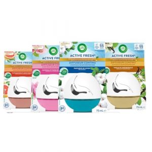 Air Wick pack de 4 Diffuseurs Active Fresh de 75mL, Coton, Magnolia, Pamplemousse et Vanille (Stock Bureau Maison Bien-&ecirc;tre, neuf)