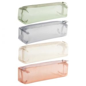 Sac De Maquillage En Mailles 4 Pi&egrave;ces, Sac De Rangement Transparent Transparent Multifonctionnel, Sac De Rangement De Couleur Unie Simple, Sac De Rangement En Mesh. (PICKARDT JUTTA LTD, neuf)
