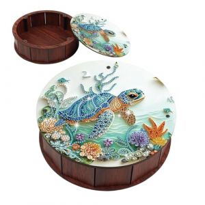 JISHSHAY Diamond Painting Bo&icirc;te de Rangement Tortue de Mer Peinture Diamant Painting Diamond Art Boite de Rangement Animal Broderie Diamant Snack Box Bricolage Point de Croix Candy Box 19.8&times;5.7cm (PUTIBUTUI-EU, neuf)