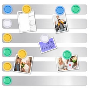 6 Pi&egrave;ces Tableau Magnetique Mural, Tableau M&eacute;mo D'affichage Autocollant avec 16 Aimants Color&eacute;s, 30 &times; 3 cm, Tableau Magnetique Frigo pour Bureau Cuisine Afficher Photos (SPECIAL SUPPLY S.R.L., neuf)