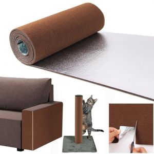 Tapis Griffoir pour Chat 300 x 40cm Marron, Grattoir Chat Canap&eacute;, Tapis &agrave; Gratter Autocollant pour Chat Trimmable, DIY Protege Canape Griffe pour Prot&egrave;ge Canap&eacute;s Meubles Porte Mur (LZS Commerce international, neuf)