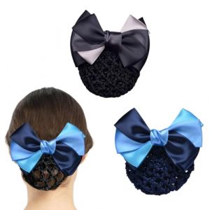 JYNXOR 2 Pièces Épais Filet Chignon avec Noeud, Filet Cheveux Chignon, Filet pour Chignon, Accessoires à Chignons, Barrette à Cheveux Française Couverture de Chignon Pince à Cheveux pour Femme (SHOPSCAPE INK, neuf)