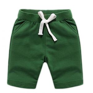 Dingdong B&eacute;b&eacute; Enfant Gar&ccedil;on Et&eacute; Coton Shorts（Vert Militaire,6Ans） (Ding dong's Closet, neuf)