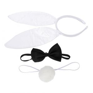 ELAYARD Set Accessoires Costume Oreilles de Lapin avec N&oelig;ud et Queue Peluche Bandeau Oreilles Lapin pour F&ecirc;te D&eacute;guisement Cosplay et Adulte Couleur Al&eacute;atoire Couleur Al&eacute;atoire (Heyyii, neuf)