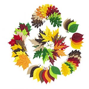 Summer-Ray Lot de 60 feuilles de feutrine découpées au laser Vert/jaune/marron (Summer Ray, neuf)