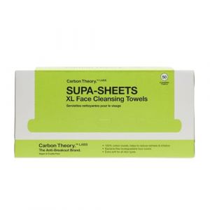 Carbon TheoryServiettes d&eacute;maquillantes extra larges, serviettes en coton &agrave; usage unique, id&eacute;ales pour les peaux sensibles, parfaites pour le d&eacute;maquillage, contribuent &agrave; r&eacute;duire les irritations et les (Everybody London, neuf)