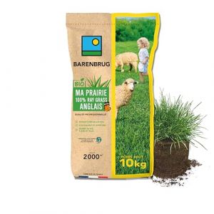 BARENBRUG - Prairie 100% Ray-grass anglais BIO - Rapide d’Installation - Polyvalente et Appétente - Très Bonne Pérennité 4 ans et + - Production Alimentation pour Animaux - Fabriqué en France - 10KG (Barenbrug, neuf)