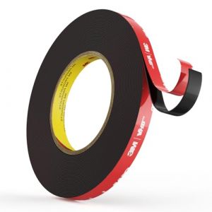 Elover 3M Ruban Adhésif montage double face Heavy Duty étanche en mousse de 9,6 m de long et 10 mm de large pour bande LED de voiture, décoration de maison, bureau (Elover tape, neuf)