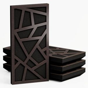 Lot de 4 Panneaux acoustiques &eacute;troits absorbants diffusants | 50x25cm | Absorption - Diffusion - R&eacute;flexion - Insonorisation | Mod&egrave;le-Epaisseur-Couleur : [SKYROSS - 53 mm | Weng&eacute;] (ATB-SOUND, neuf)