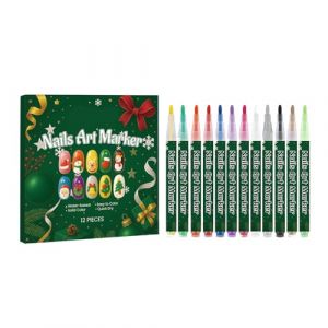 Stylos &Agrave; Ongles De No&euml;l &ndash; Lot De 12 Marqueurs Color&eacute;s Pour, Pointe Pr&eacute;cise, Facile &Agrave; Utiliser, Design Tendance | Stylos De Peinture D'ongles Pour Femmes Et Filles, Salon De Maison, F&ecirc;te De No (anbing, neuf)