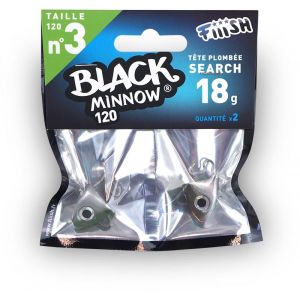 Fiiish Tete Plombee Search Black Minnow No.3-18g - Kaki - BM626 (KERFISH, neuf)
