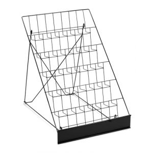 QWORK&reg; Pr&eacute;sentoir &agrave; Cartes Pliable &agrave; 6 Rang&eacute;es Pr&eacute;sentoir en M&eacute;tal Noir pour Cartes/Cartes Postales/Brochures A5/A6 - Largeur de Rang&eacute;e 45 cm - Dimensions 45,8 * 68 * 63,5 cm (shavinglikes, neuf)