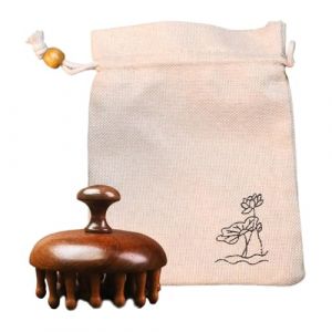 Peigne &agrave; cheveux en bois de santal - Brosse en bois pour le cuir chevelu, outil de massage multifonctionnel | Caract&eacute;ristique du peigne de th&eacute;rapie m&eacute;ridienne fait &agrave; la main, produit de toilette (diqiwenju, neuf)