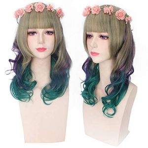 Anime pas cher Cosplay mignonne perruque blonde lolita OL élégante perruque ondulée lolita marron beige pour les femmes blanches Halloween cheveux + perruques casquette taille unique 118 perruque av (good stuff A, neuf)