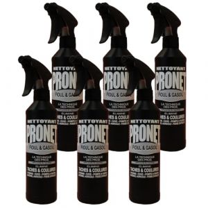 PRONET - Nettoyant Fioul Gasoil Huile moteur Carburant - Elimine les taches et coulures sur les sols ext&eacute;rieurs - Bitume, b&eacute;ton - Nettoie tous types de mat&eacute;riels et v&eacute;hicules - Spray Lot de 6x500Ml (La manufacture PRONET, neuf)