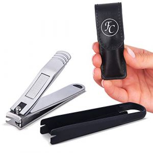 FABCARE Coupe-ongles avec réservoir, lime intégrée, étui inclus et E-book fourni – Tranchant, durable pour manucure, pédicure, soins des mains et pieds – Accessoire pratique pour hygiène personnelle (FABCARE, neuf)