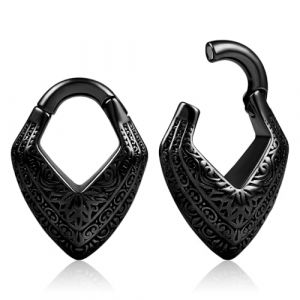 DOEARKO Poids de suspension d'oreille 1 Paire Ecarteur Oreilles en Acier Inoxydable Tunnels d’oreille Piercing Bijoux de Corps pour Femmes Hommes 6mm (Negro) (DOEARKO, neuf)