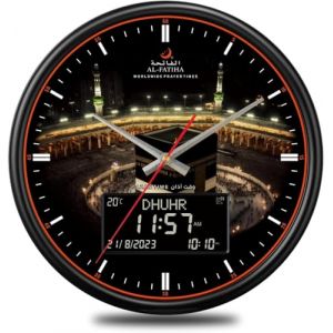 Telawah Horloge Azan LED de prière Musulmane - Horloge Murale numérique Athane pour la Maison/Le Bureau/la mosquée (Noir) (Telawah, neuf)