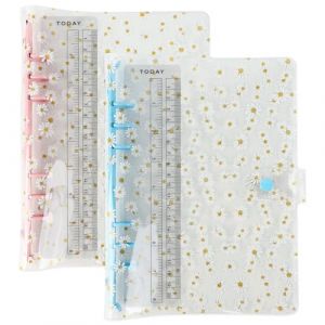 Bncxdc Classeur A5, 2 Pcs A56, Transparents et Imperm&eacute;ables en PVC, Classeur Souple &agrave; 6 Anneaux, Couvertures de Reliure &agrave; Feuilles Mobiles avec Fermeture &agrave; Bouton-Pression, 23,5 x 17 cm(daisy) (ZAYafas, neuf)