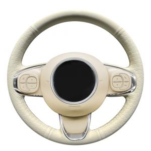 MEWANT Housse de volant cousue &agrave; la main pour Fiat 500 2015-2021/500C 2016-2021 - Accessoires de volant pour Fiat 500 (MooventAccessories, neuf)