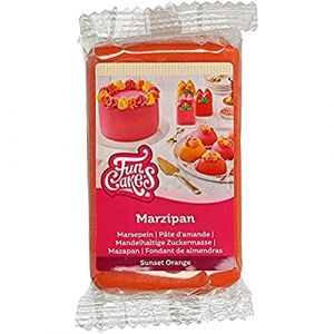 FunCakes P&acirc;te d&rsquo;amande Orange Sunset: facile &agrave; utiliser, go&ucirc;t d&eacute;licieux, flexible et lisse, facile &agrave; d&eacute;rouler, fin et ferme, parfait pour la d&eacute;coration de g&acirc;teaux, halal, casher et sans gluten. 250 g. (Univers Cake, neuf)