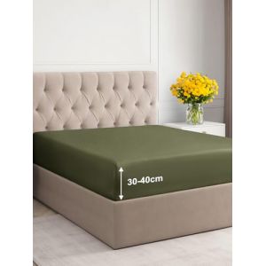 Drap Housse 140x200 cm Bonnet 40 cm extra profond - Microfibre de Polyester Brossé Douce - Matelas Épais jusqu’à 40 cm (16") - OEKO-TEX - Résistant au rétrécissement et à la décoloration - Vert sauge (CGK Unlimited, neuf)