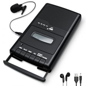 Lecteur de Cassettes Shoebox, Enregistreur Audio Portable | Conversion de Cassettes en USB Num&eacute;rique | Lecteur de Cassettes USB avec Poign&eacute;e R&eacute;tractable, Microphone ind&eacute;pendant et haut-parleur int&eacute;gr&eacute; (VERY SRL, neuf)