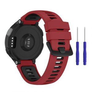 Oumida Silicone Bracelet pour Forerunner 735XT, Sport Silicone Souple Bracelet pour Forerunner 735XT 235 235Lite 230 220 620 630, Rouge Noir (PanShiYunDong, neuf)