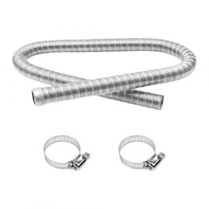 1M*24MM, Tuyau d'&eacute;chappement en acier inoxydable pour voiture, Tuyau d'&eacute;chappement en acier inoxydable, Tuyau d'&eacute;chappement de voiture, avec deux colliers de serrage pour conduites d'eau (nuoyikeji, neuf)