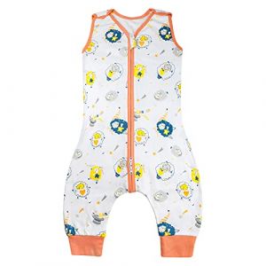 FLYISH DIRECT Gigoteuse ete, Gigoteuse a Pied, Gigoteuse tog 0 5 100% Coton, Turbulette ete, Gigoteuse sans Manches, Gigoteuses avec Jambes, Gigoteuse été 18-36 Mois, Rose, M (Flyish Direct EU, neuf)