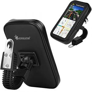 SUNSEATON Support Téléphone étanche, Universelle Waterproof Motocycle/Les Voitures électriques/Scooter Rétroviseur Téléphone Support avec 360° Rotation pour iPhone, Samsung Galaxy (L, Noir) (SUNSEATON WORLD LINE LTD, neuf)