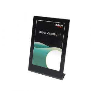 Deflect-o A5 Portrait Noir Framed Porte-affiche inclin&eacute; - Transparent (Deflecto Europe, neuf)