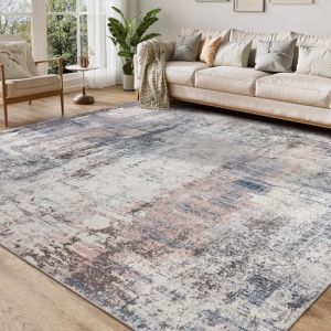 Homcomodar Tapis Salon Boheme 160x230cm Poil Ras Tapis Lavable en Machine Moquette Chambre Doux Tapi Salle a Manger AntidéRapant Bleu Tapis Sol Grande Anti Derapant Carpet Rug (Borlans, neuf)