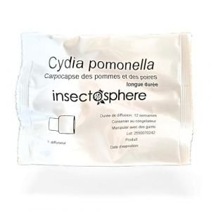 INSECTOSPHERE Ph&eacute;romone Longue dur&eacute;e carpocapse &ndash; Capsule 3 Mois de Diffusion &ndash; D&eacute;tection du ver des Pommes, poires et Noix &ndash; pour pi&egrave;ge &agrave; Papillons (INSECTOSPHERE, neuf)