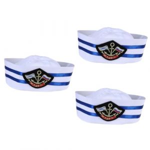 TINEASUR 3 Pièces chapeau de de marin chapeau pour les enfants maltaire yacht casquette army casquette armée x de performance pour enfants marine (Sauxi, neuf)