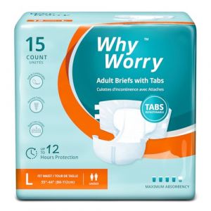 Couches Adultes pour Incontinence Grave, Changes Complets pour Homme et Femme, Culotte Absorbante Jetables pour Fuite Urinaire, Contrôle des Odeurs, Unisexe, Taille L, 15 Unités (COCO HEALTHCARE, neuf)