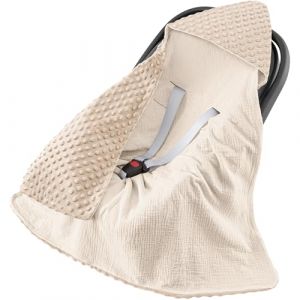 Susurration Couverture Enveloppante Bébé Chanceliere Enveloppante Bébé Poussette ou Siege Auto Cosy Lavable nid d Ange pour Naissance Enfant 90 x 90 cm (Ben Blanc) (Allkim, neuf)