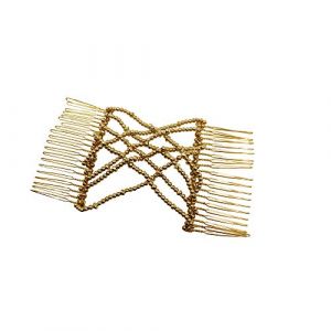 Mode Flexible Peigne Magique Cheveux String Double Perle Cheveux Style Accessoires Dor&eacute; Attrayant et Professionnel (Xiang Yin Y, neuf)