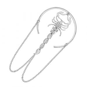 DEARMAMY Brassard Scorpion brassard ouvert bracelet chaîne de bras bracelet serpent bracelet gothique bracelet de bras bracelet brassard réglable brassard bracelet manchette alliage Silver (Liiane, neuf)