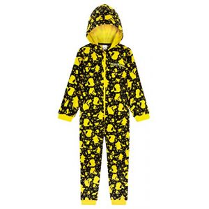 Pokémon Combinaison Pyjama Enfant De Pikachu, Combi Chaud en Polaire, Idée Cadeau Anniversaire Garçon 4-14 Ans (Noir/Jaune, 4-5 Ans) (Get Trend., neuf)