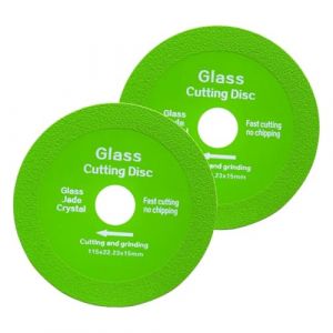 ANBOO 2 Pièces Disque Diamant 115 mm, Disque à Tronçonner Verre, Disque de Coupe pour Meuleuse d'angle pour Porcelaine, Verre, Jade, Bouteilles de Vin (Ø 22,23 mm Vert) (Vert-2PCS-115MM) (MaMa store, neuf)